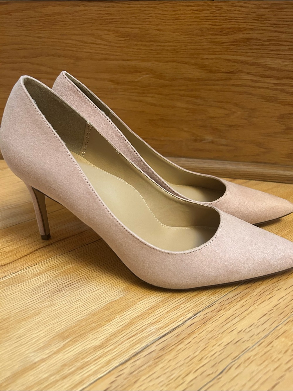 JustFab Pointed Toe Pumps in Blush